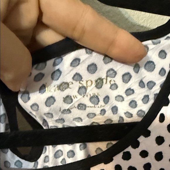 Kate Spade Black and White Polka Dot Peplum Blouse - Picture 2 of 3